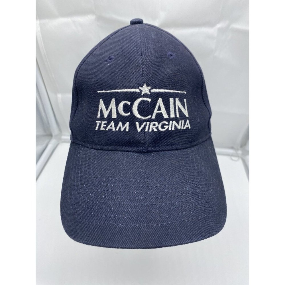 McCain Team Virginia Navy Blue Baseball Hat Cap Adjustable Strap-back ZCapz John